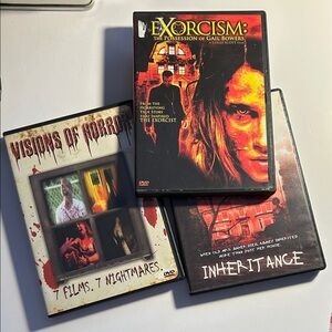 B Movie Horror Lot of 3 DVD Exorcism Inheritance Visions of Horror‎